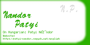 nandor patyi business card